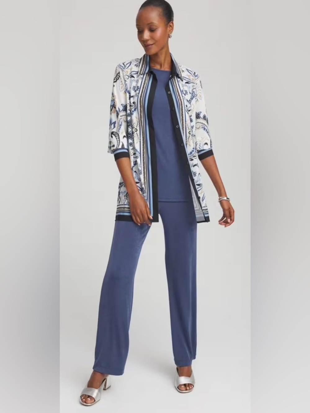 NWOT CHICO’S PAISLEY MESH SHIRT JACKET